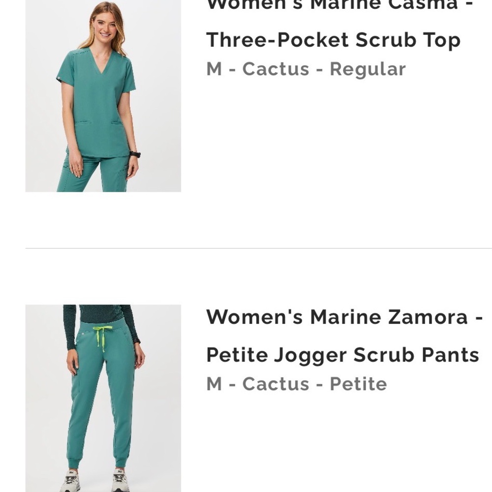 Women's Marine Zamora Petite Jogger Scrub Pants - Green